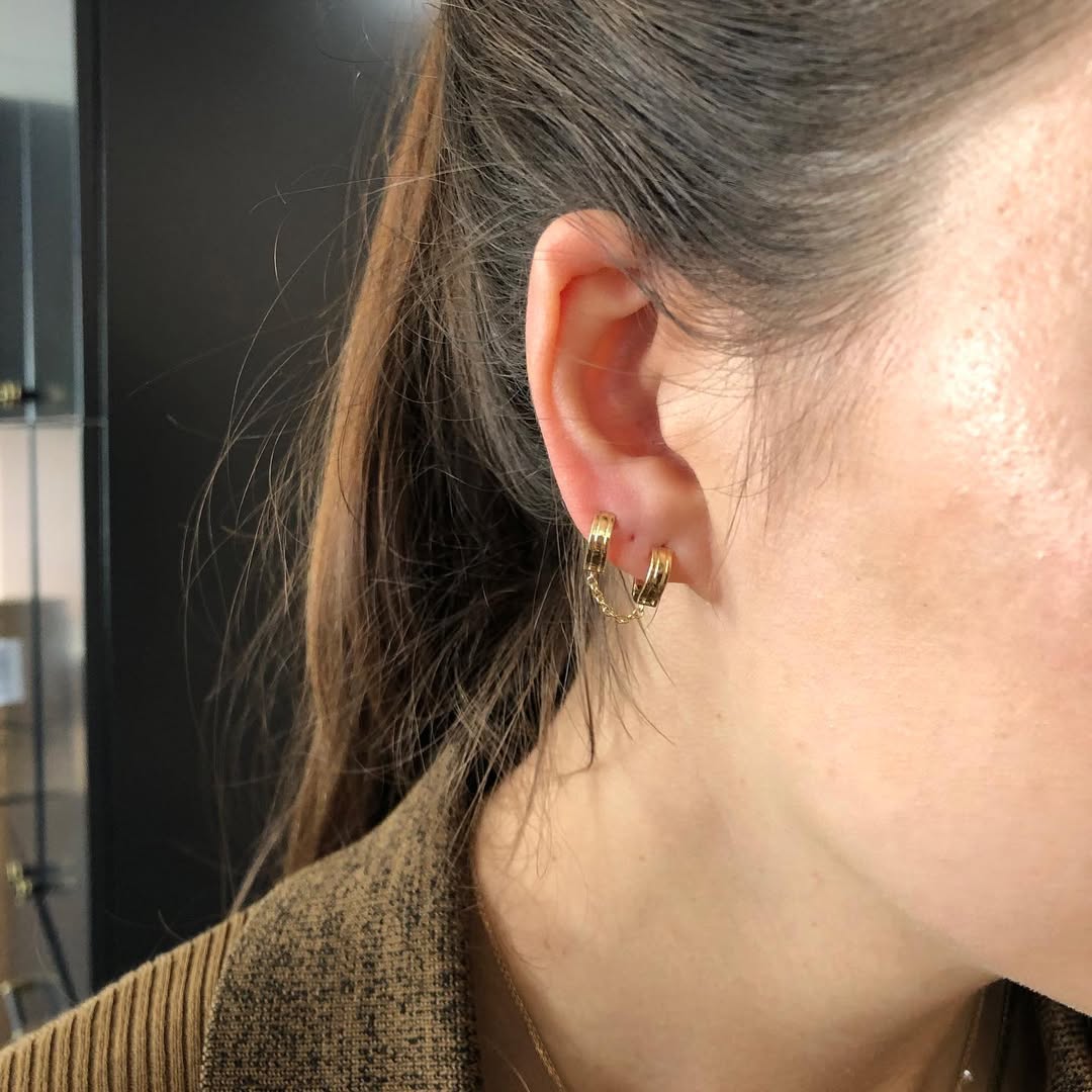 OATH DOUBLE HUGGIE EARRINGS