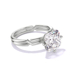 CUSHION CUT DIAMOND ENGAGEMENT RING WITH A COMPASS 4 PRONG CHANCE SETTING IN PLATINUM