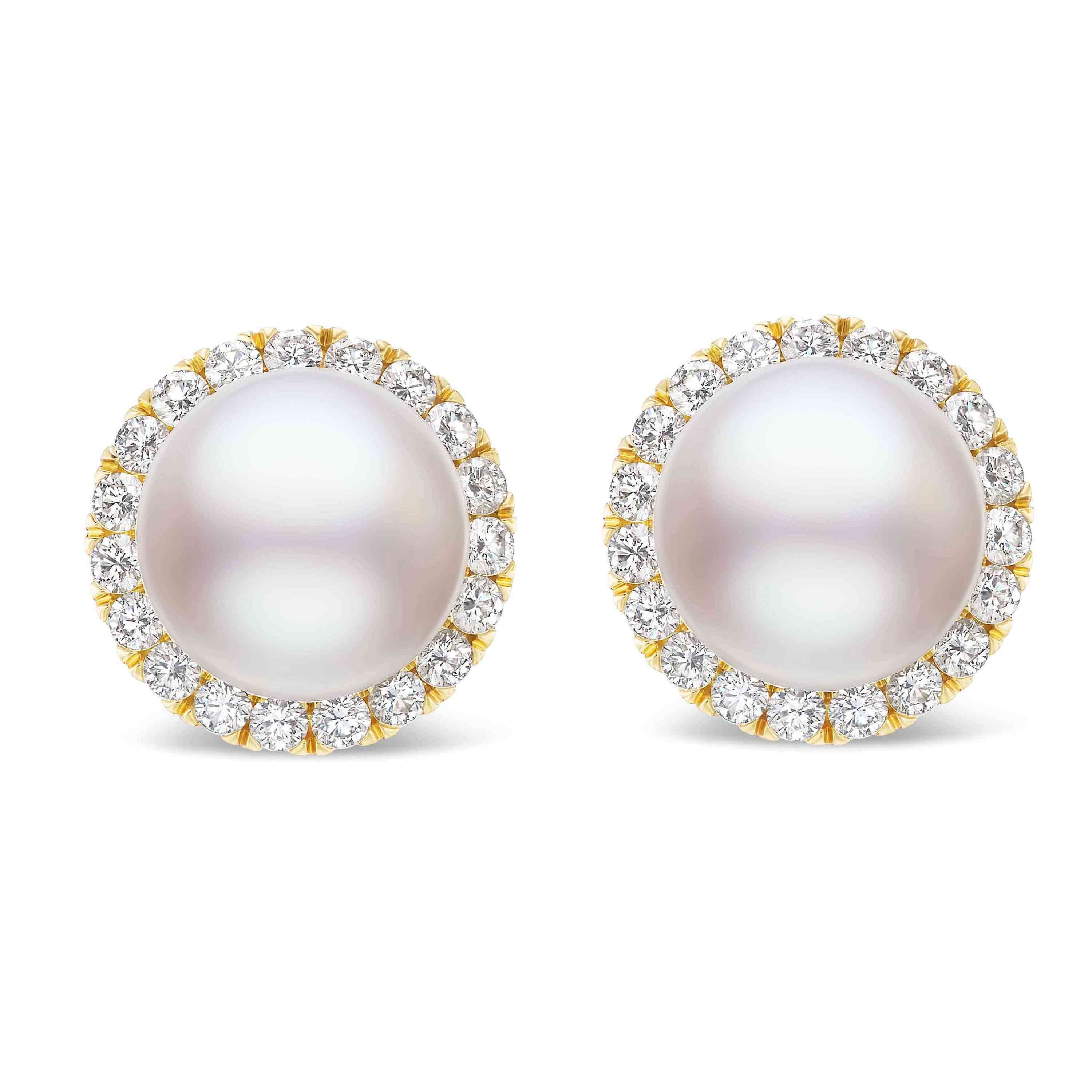 pearl and diamond earrings