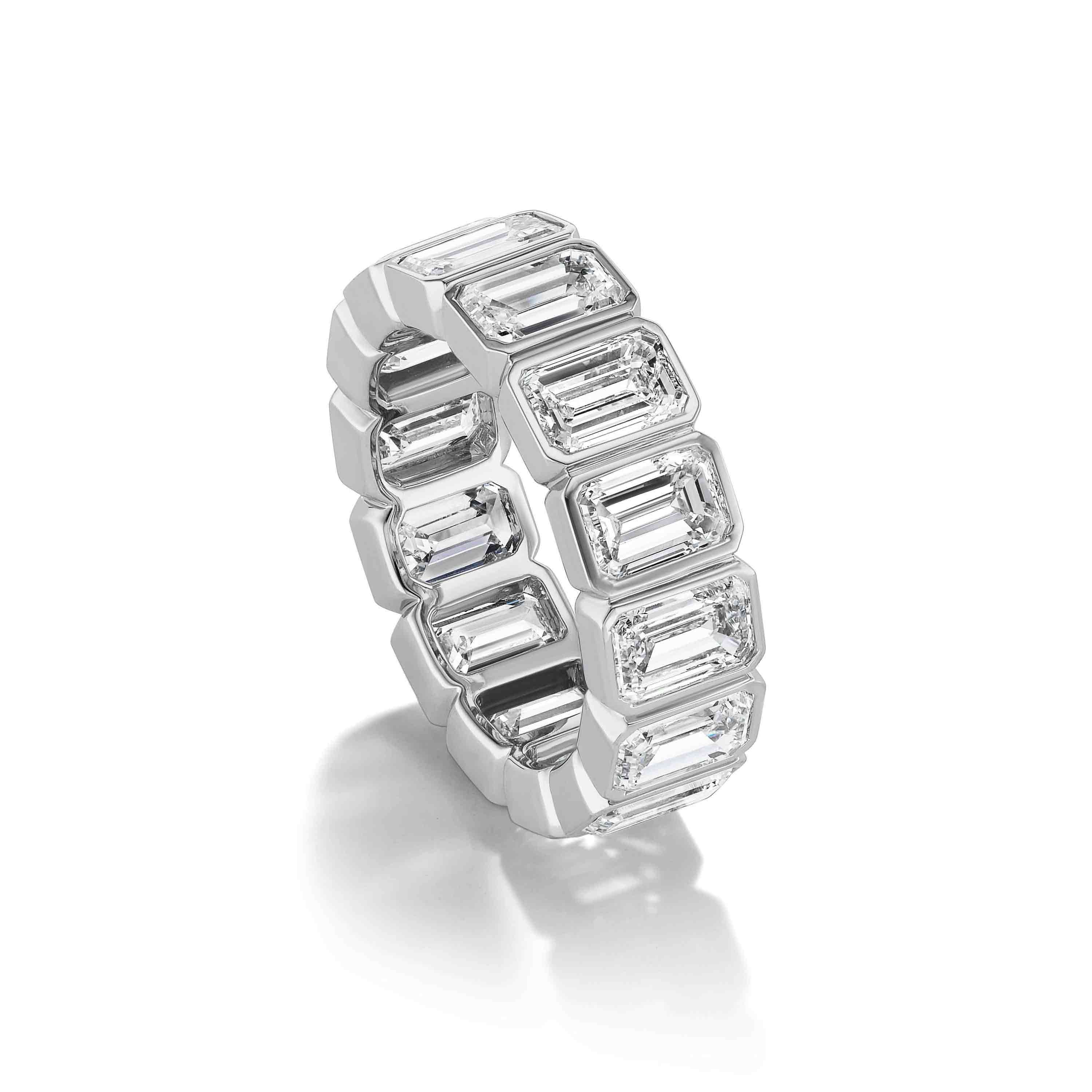 diamond and sapphire twisting eternity band