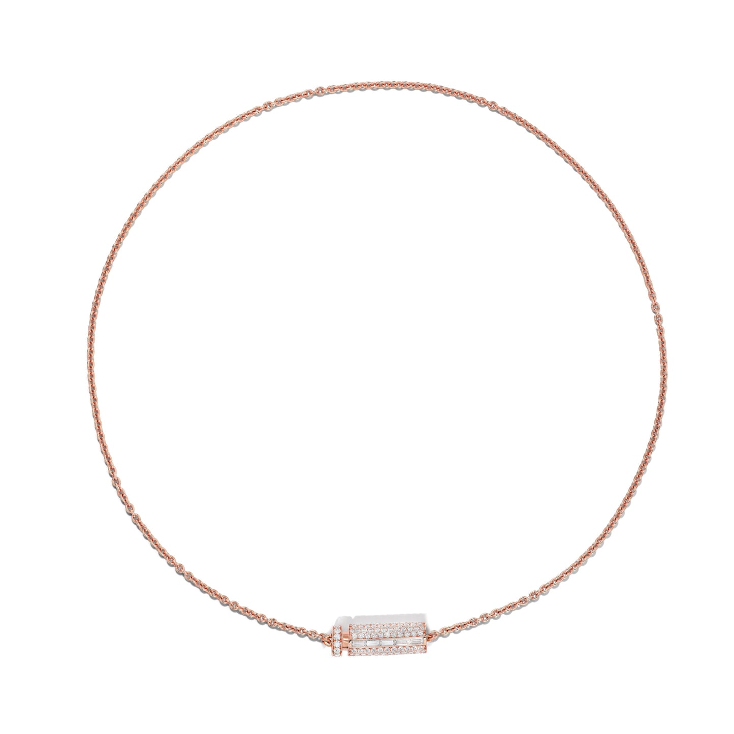PAVÉ AND BAGUETTE DIAMOND VIAL NECKLACE