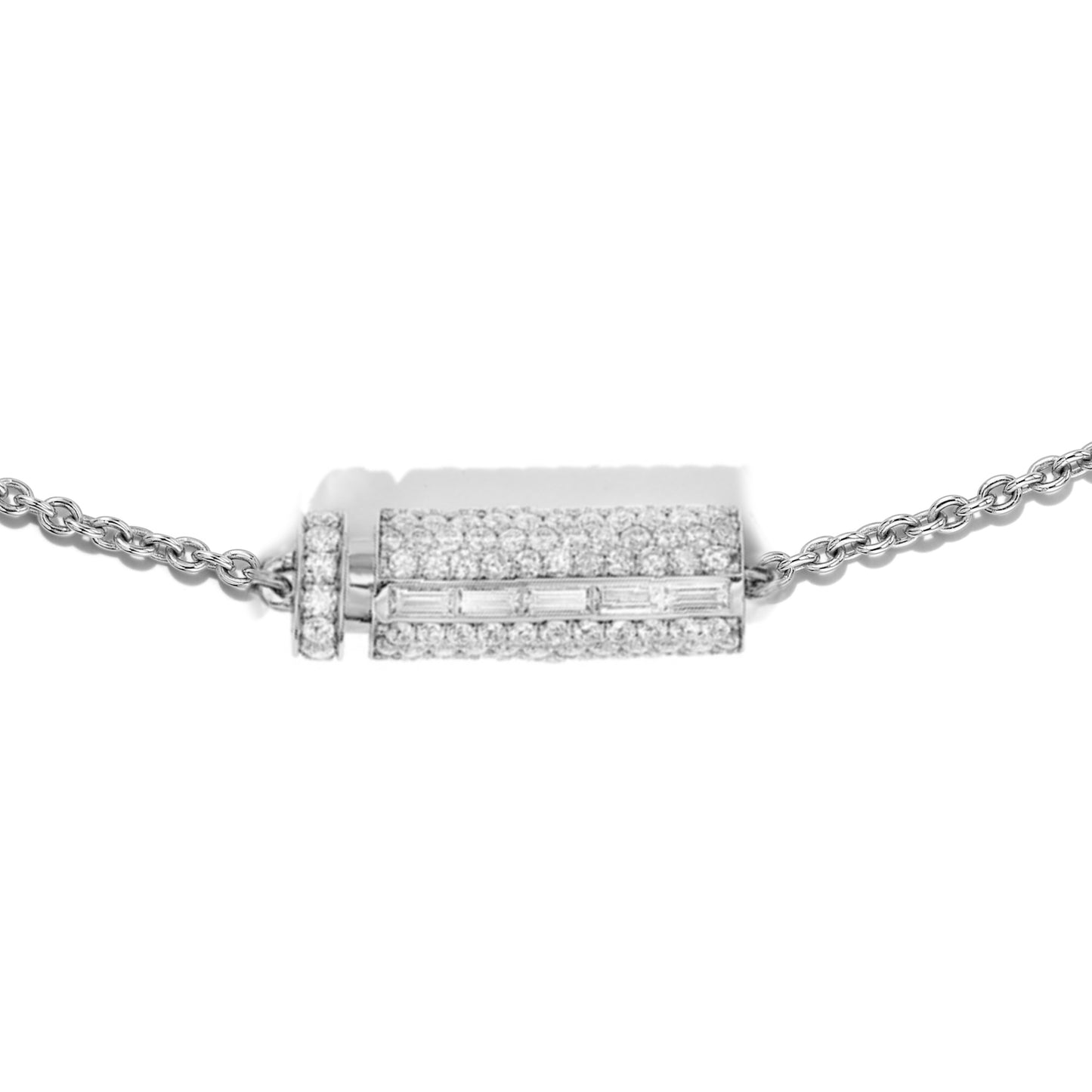 PAVÉ AND BAGUETTE DIAMOND VIAL NECKLACE