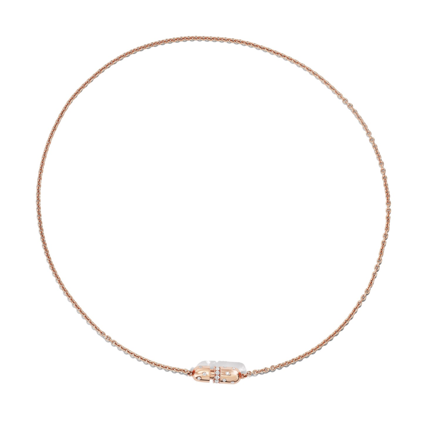 BURNISHED DIAMOND CAPSULE NECKLACE