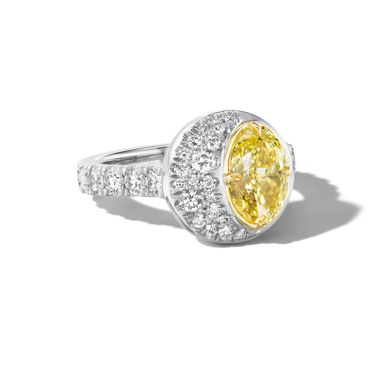 OVAL DIAMOND CRESCENT MOON RING