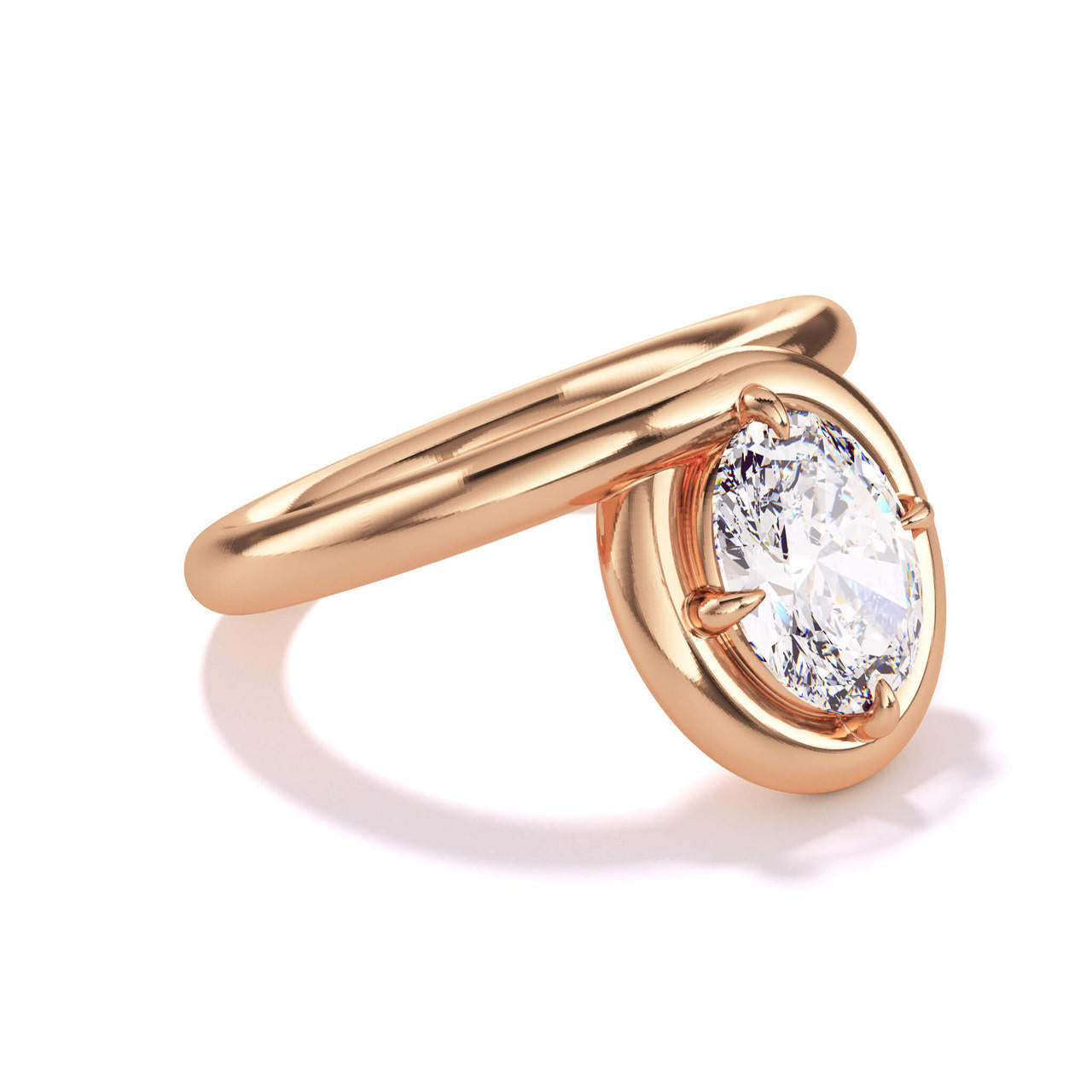 Rose Gold Oval Engagement Ring Endless Loop Collection