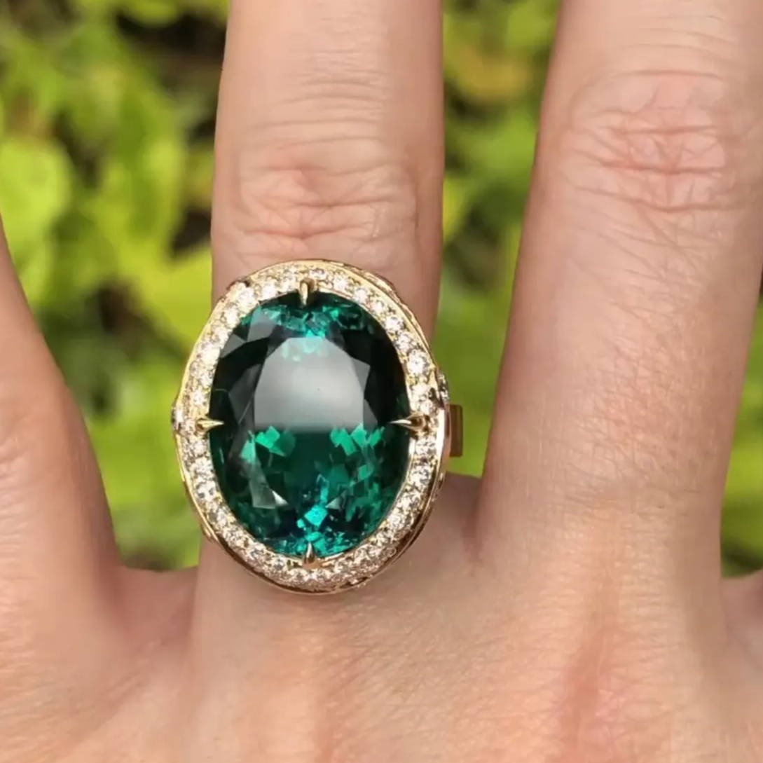 green tourmaline ring