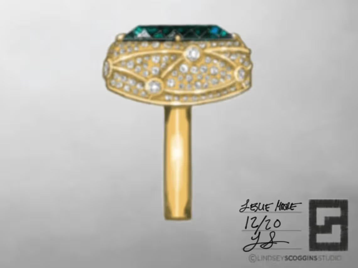 custom green tourmaline ring design