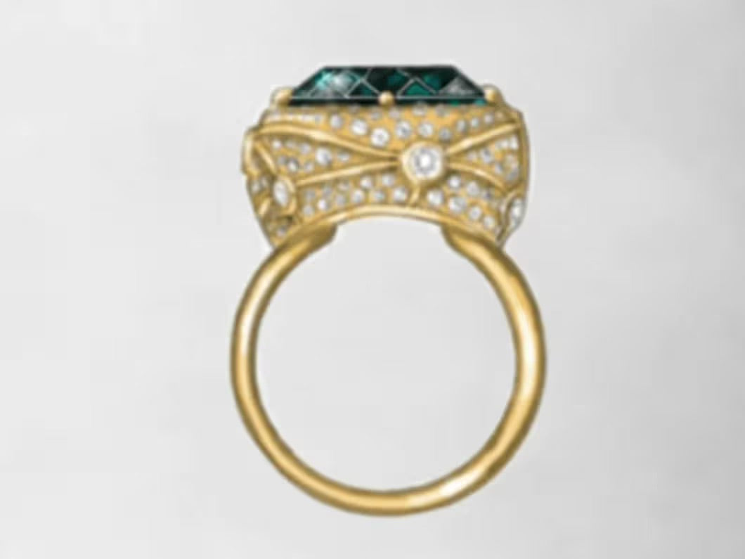 yellow gold ring with diamonds