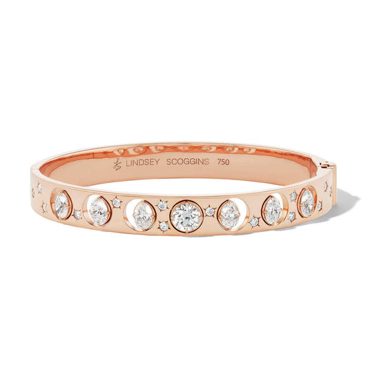 diamond moon bracelet rose gold