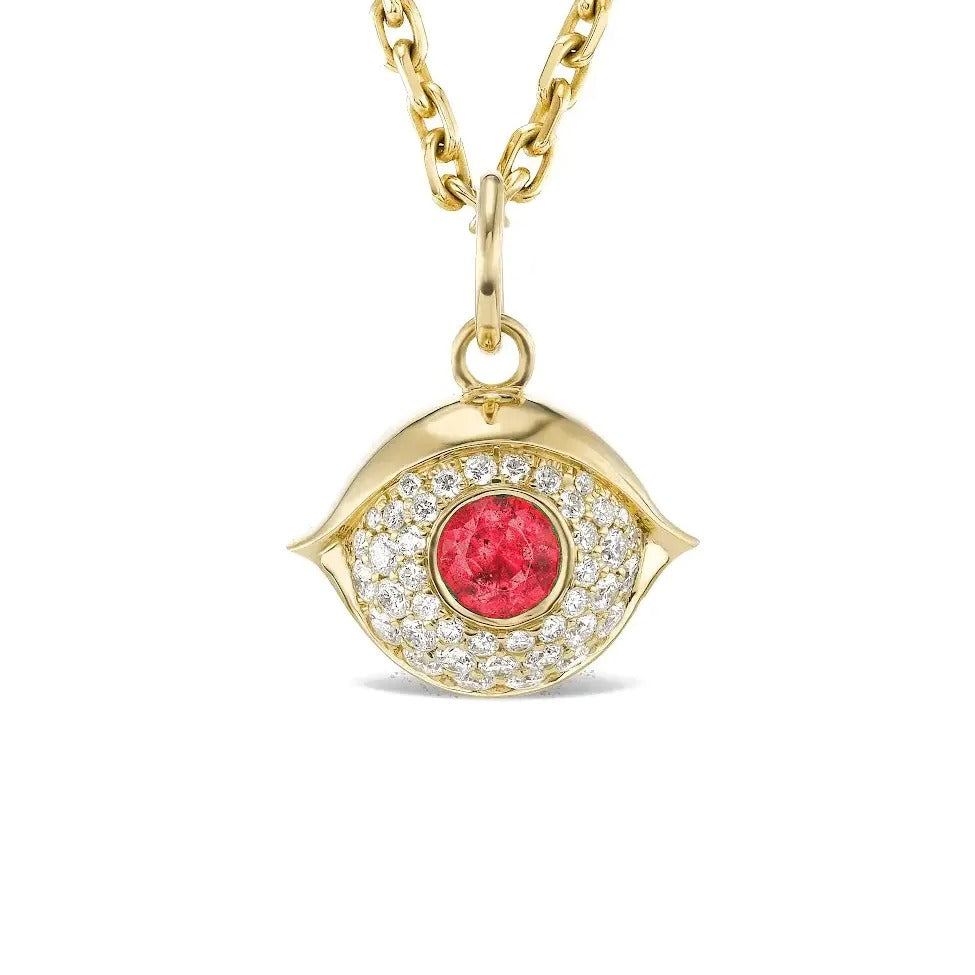 ruby evil eye necklace