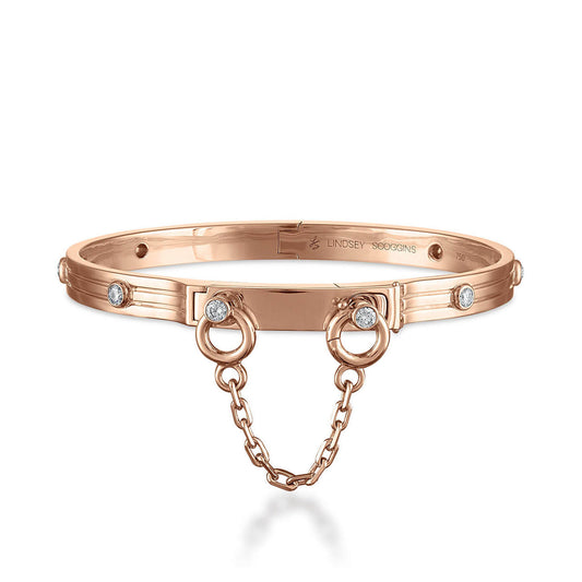 oath single cuff with bezel set diamonds