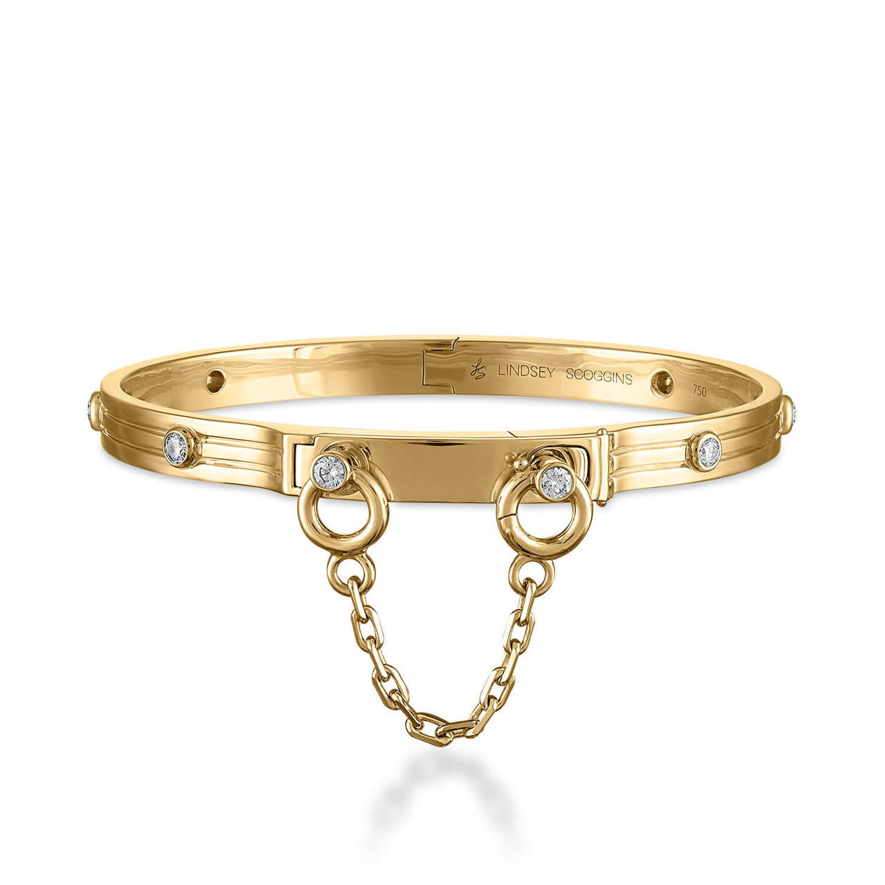 oath single cuff with bezel set diamonds
