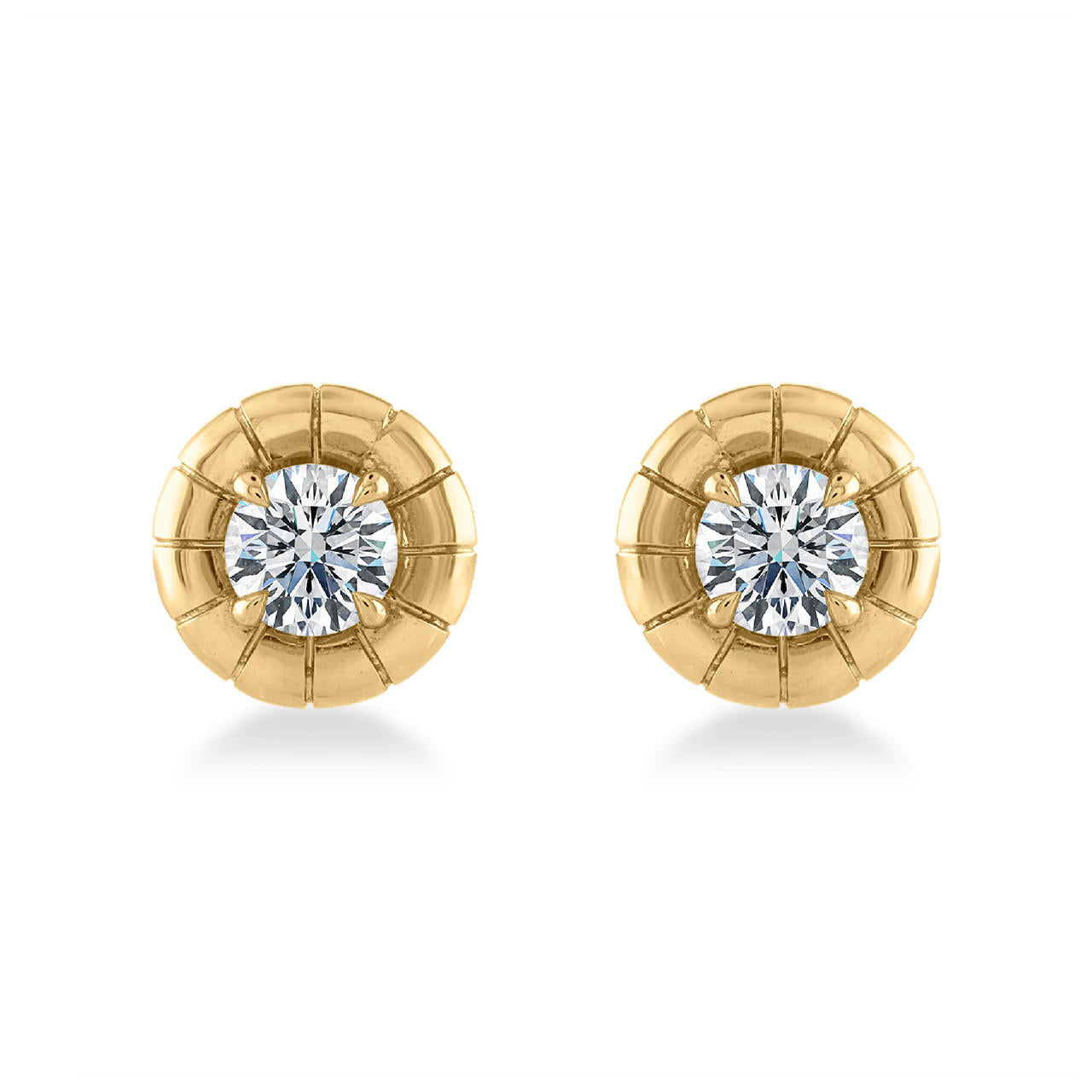 oath stud earrings; gold and diamond earrings