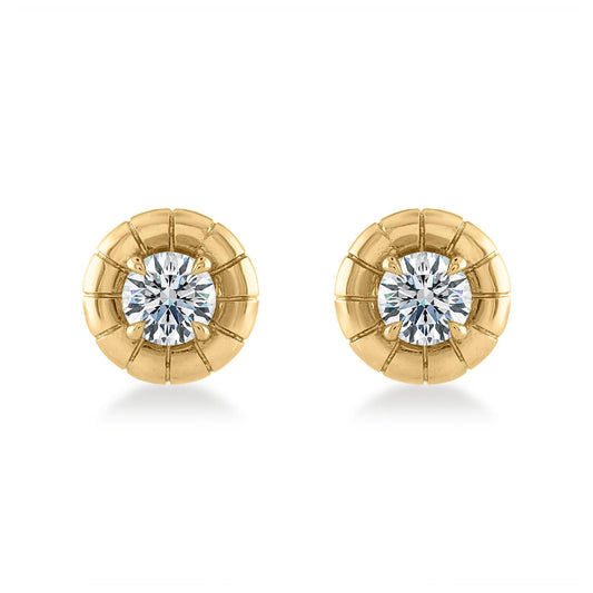 oath stud earrings; gold and diamond earrings