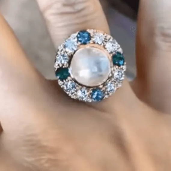 family jewelry ring - moonstone
