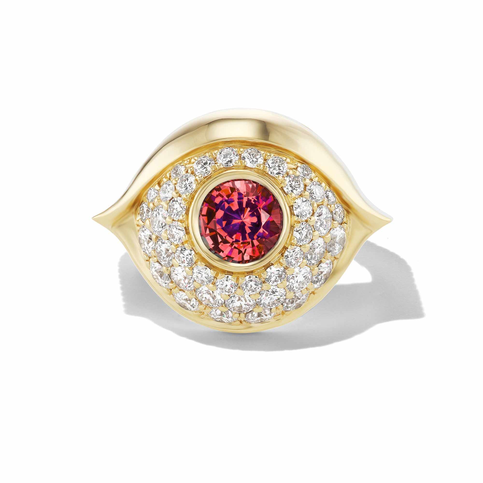 ruby evil eye ring