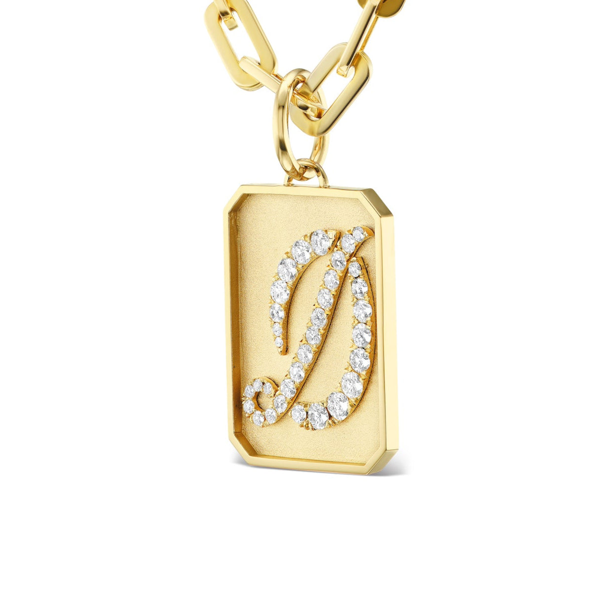 TILE DIAMOND INITIAL PENDANT