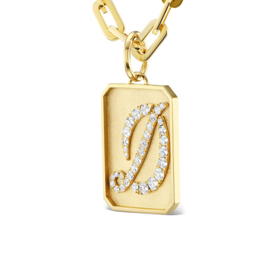 TILE DIAMOND INITIAL PENDANT