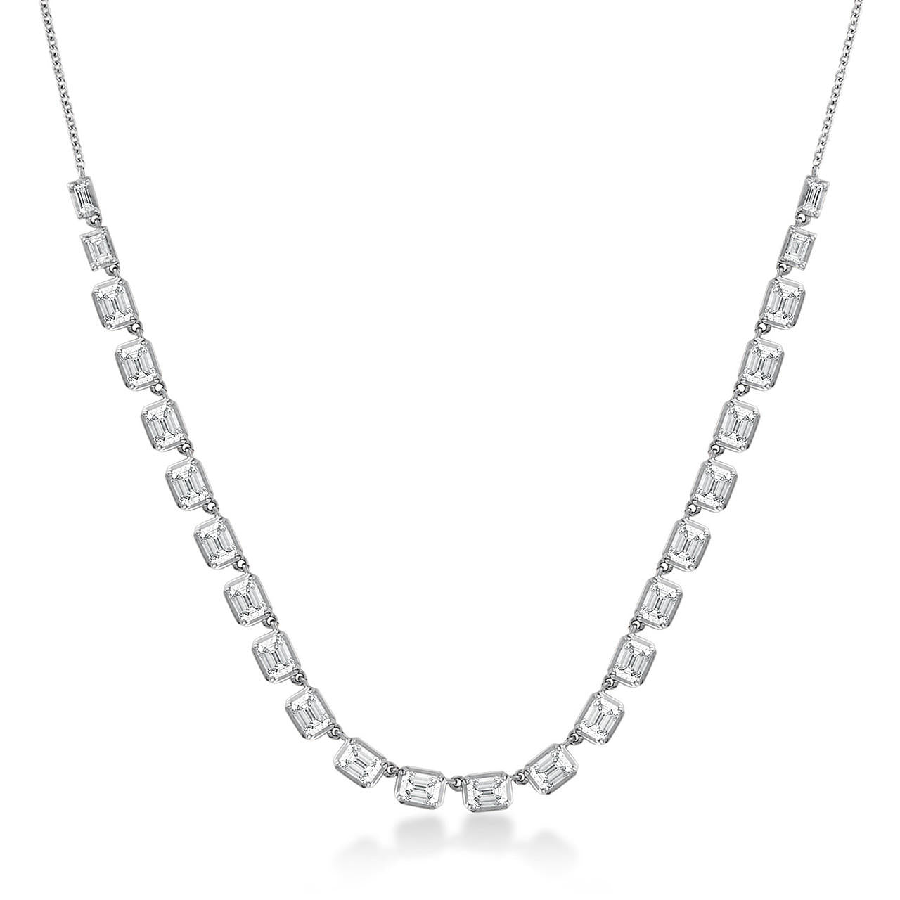 24 stone 5 ct diamond tennis necklace in 18k white gold