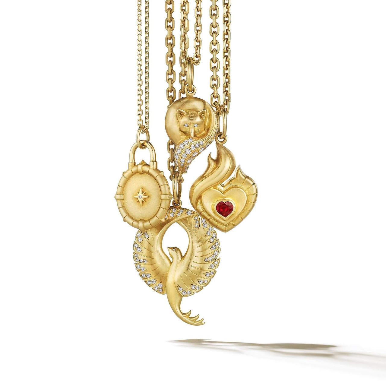 The PHOENIX pave diamond pendant