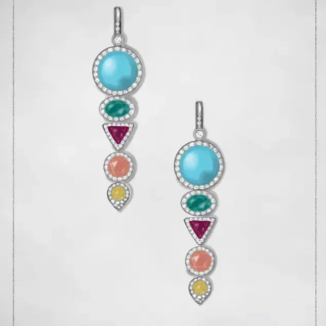BESPOKE TURQUOISE, GEMSTONE & DIAMOND EARRINGS