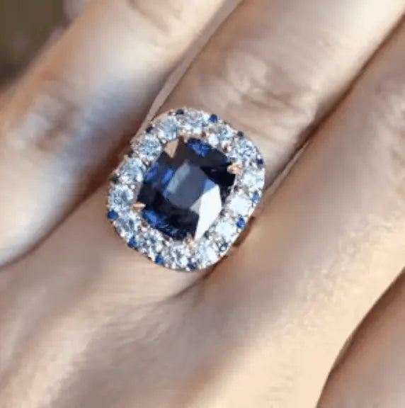BESPOKE SPINEL AND DIAMOND RING