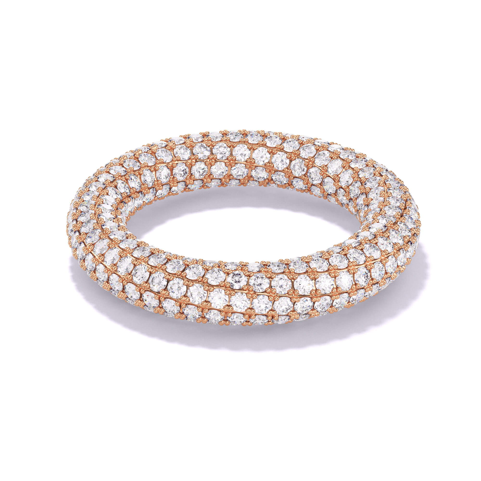 Continuum two row pave eternity band