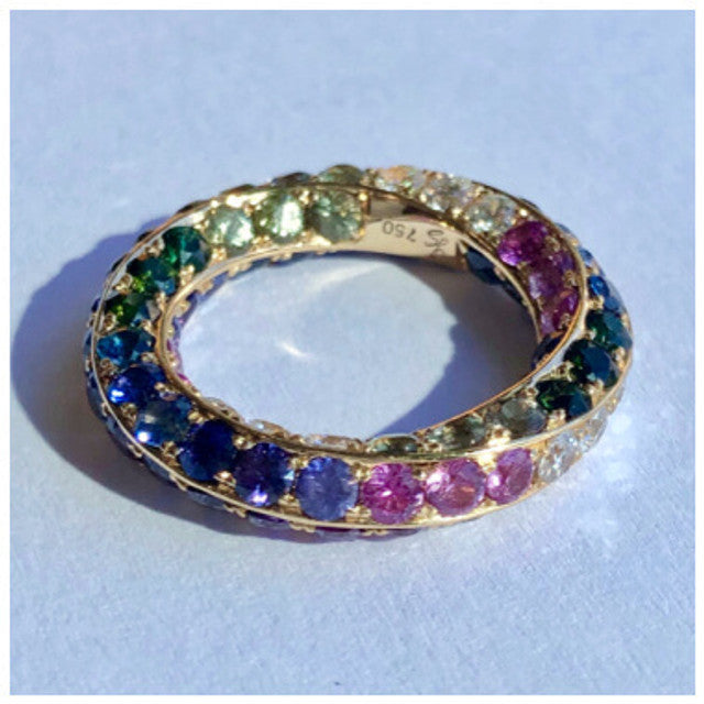 Custom Design Story: A Rainbow Sapphire Eternity Band