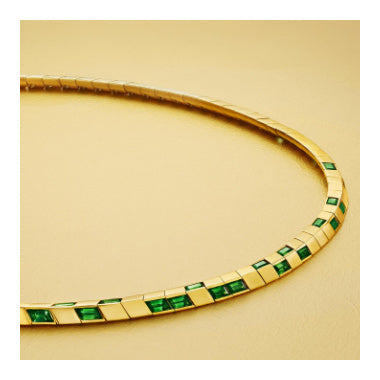 Custom Jewelry - Endless Tower Aquamarine Collar Necklace