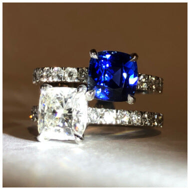 Custom Design Story: Sapphire and Diamond Toi et Moi Ring