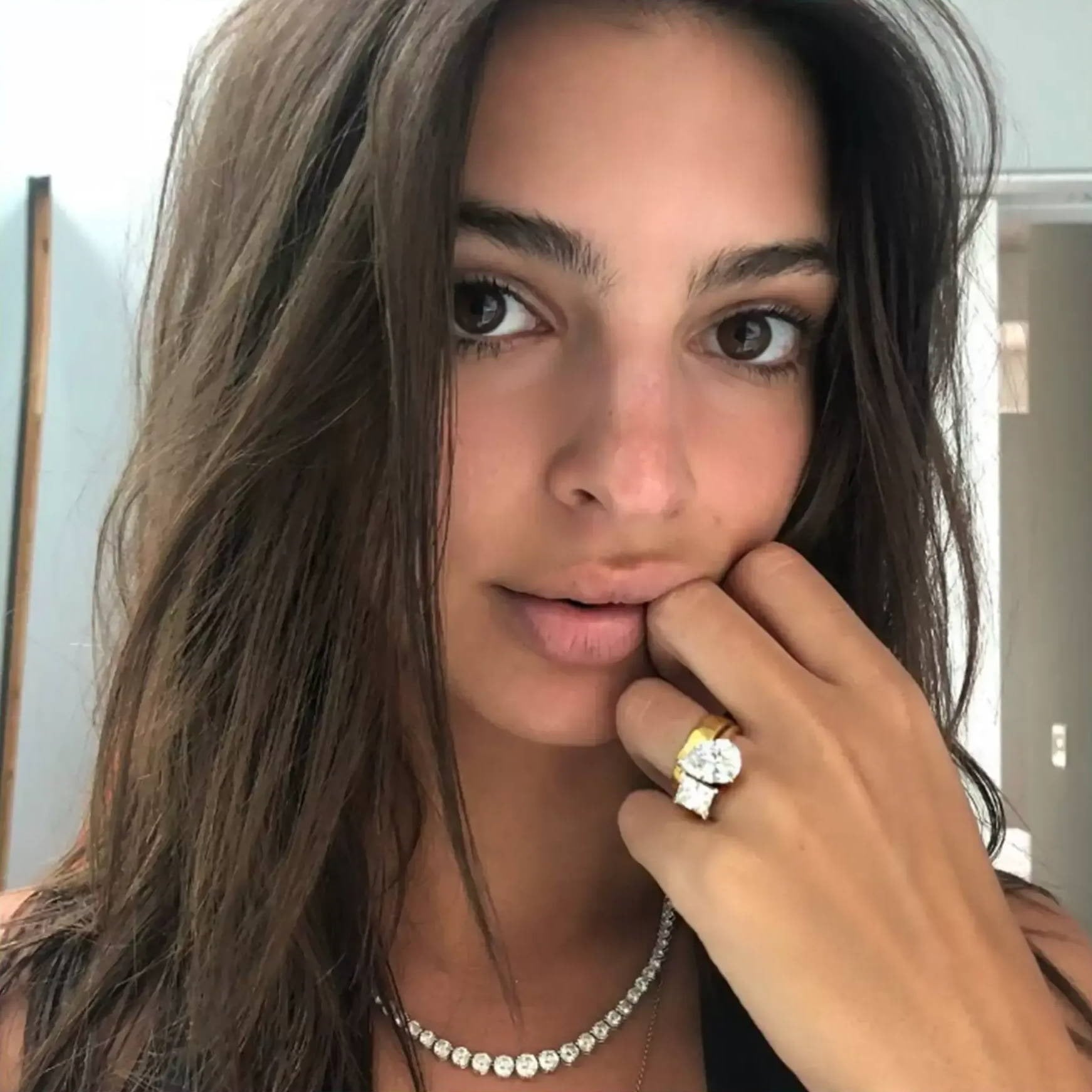 Emily Ratajkoswki engagement ring