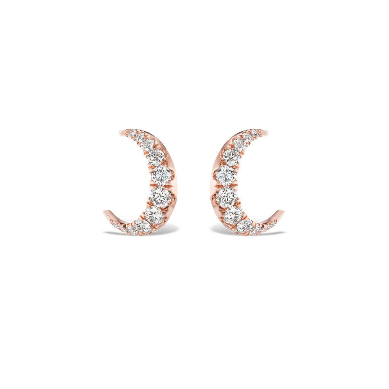 Small diamond moon hoops