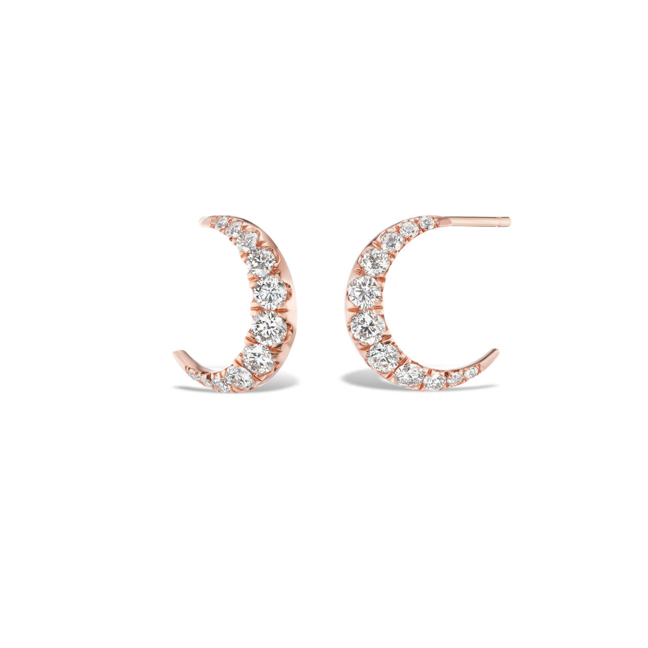 SMALL DIAMOND MOON HOOPS