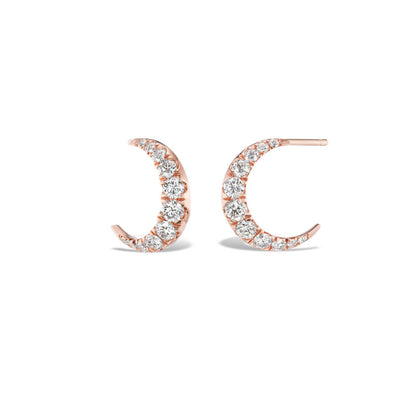 Small diamond moon hoops