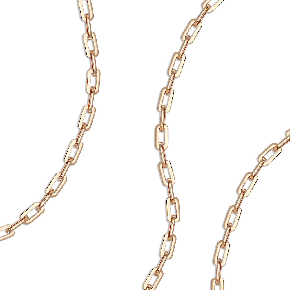 classic LS goddess chain in 18 karat gold in various metal colors; charm necklace chain