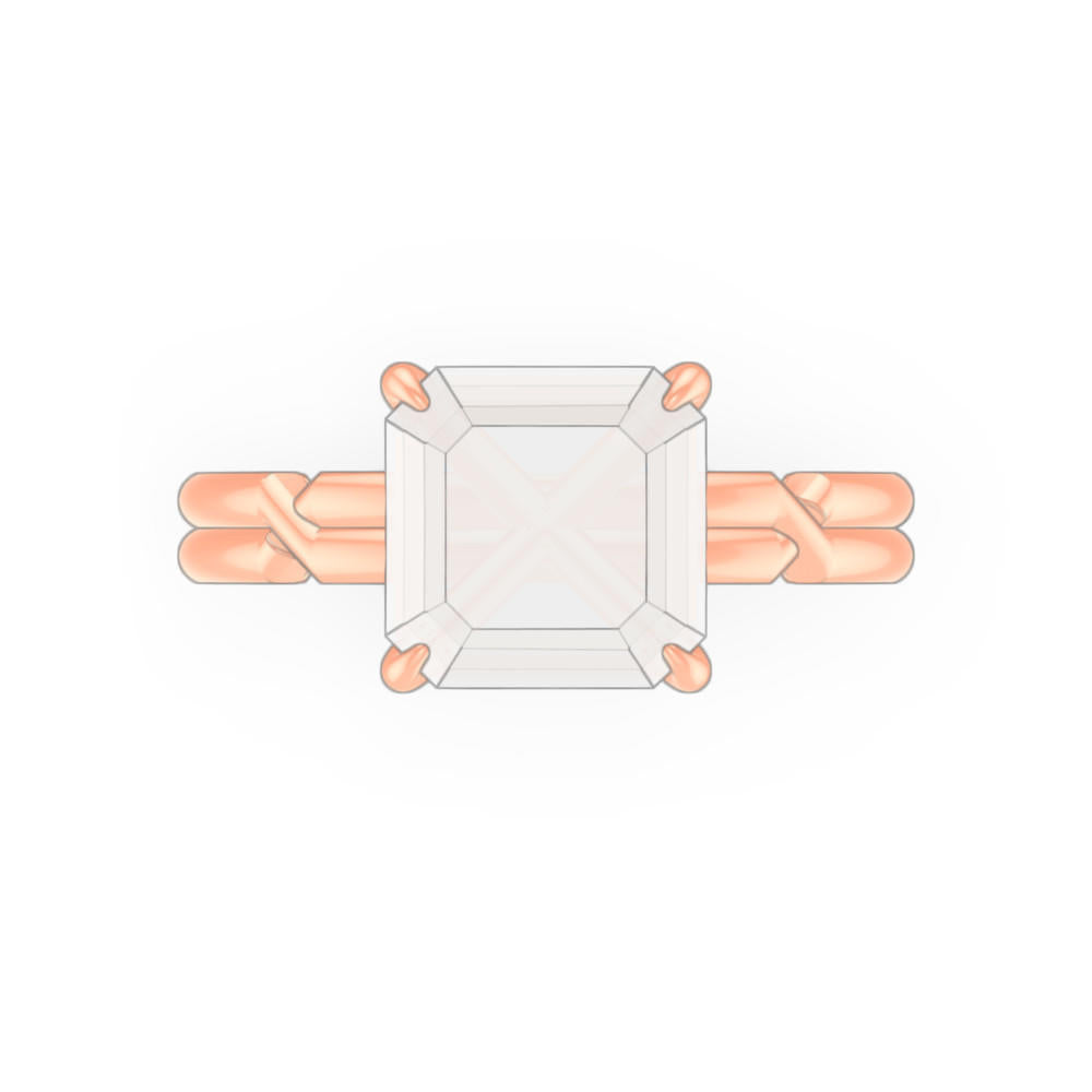 ASSCHER CUT DIAMOND ENGAGEMENT RING WITH A CLASSIC 4 PRONG CHANCE SETTING IN 18K ROSE GOLD