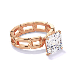 18k Rose Gold Asscher Engagement Ring