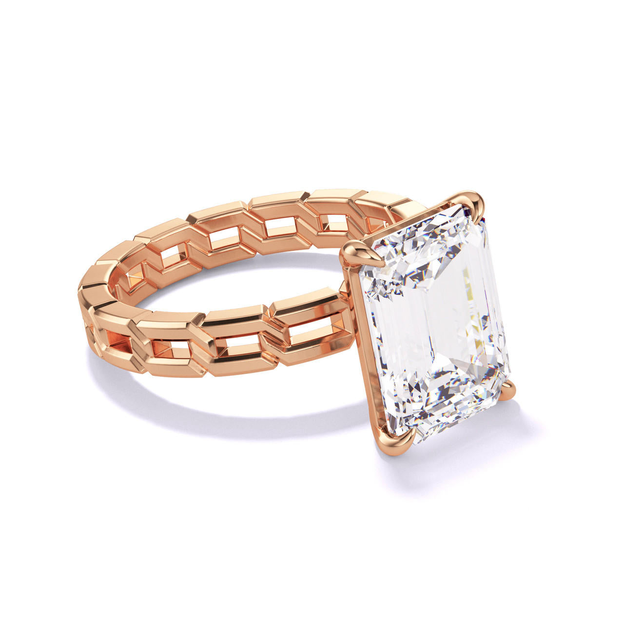Emerald cut diamond engagement ring 