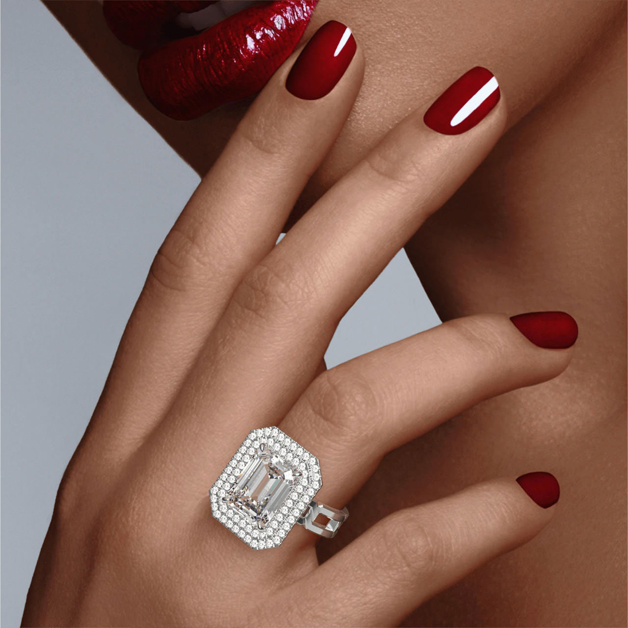 2ct__emerald__double_halo__links-regular_8_polished-cathedral__Platinum__Medium