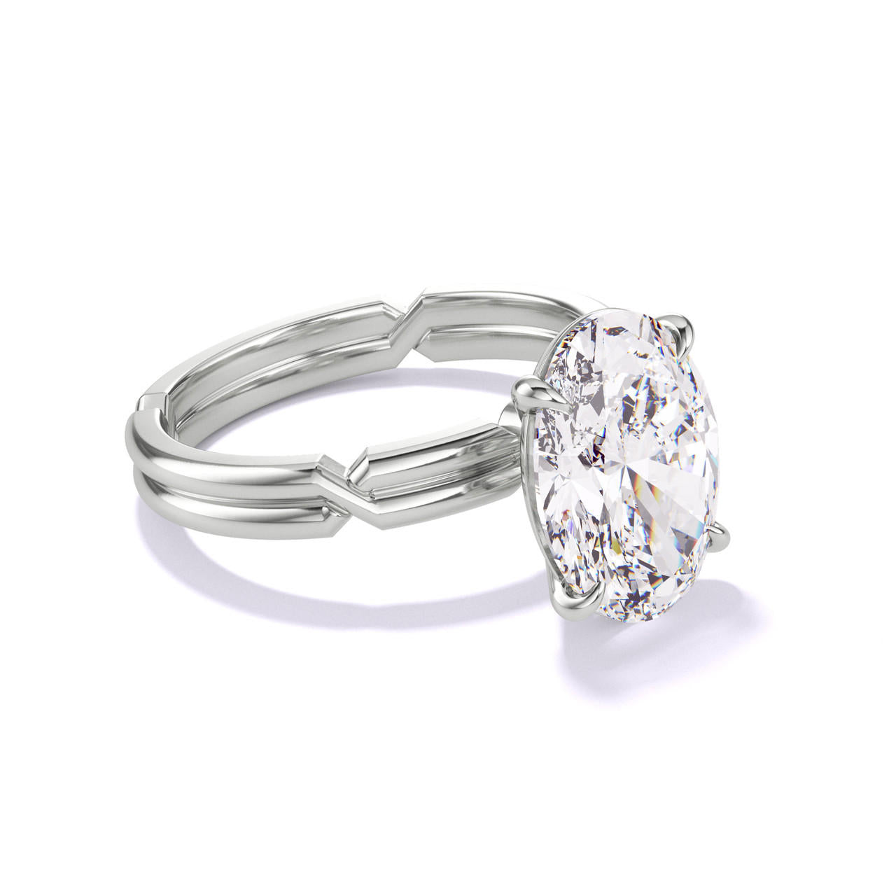 OVAL CUT DIAMOND ENGAGEMENT RING WITH A CLASSIC 4 PRONG CHANCE SETTING IN PLATINUM