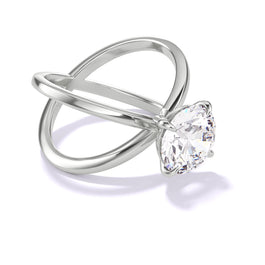 ROUND CUT DIAMOND ENGAGEMENT RING WITH A CLASSIC 4 PRONG AXIS SETTING IN PLATINUM
