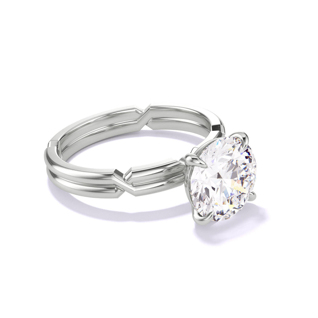 ROUND CUT DIAMOND ENGAGEMENT RING WITH A CLASSIC 4 PRONG CHANCE SETTING IN PLATINUM