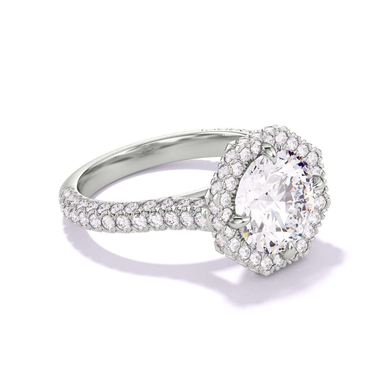 brilliant round diamond platinum engagement ring 