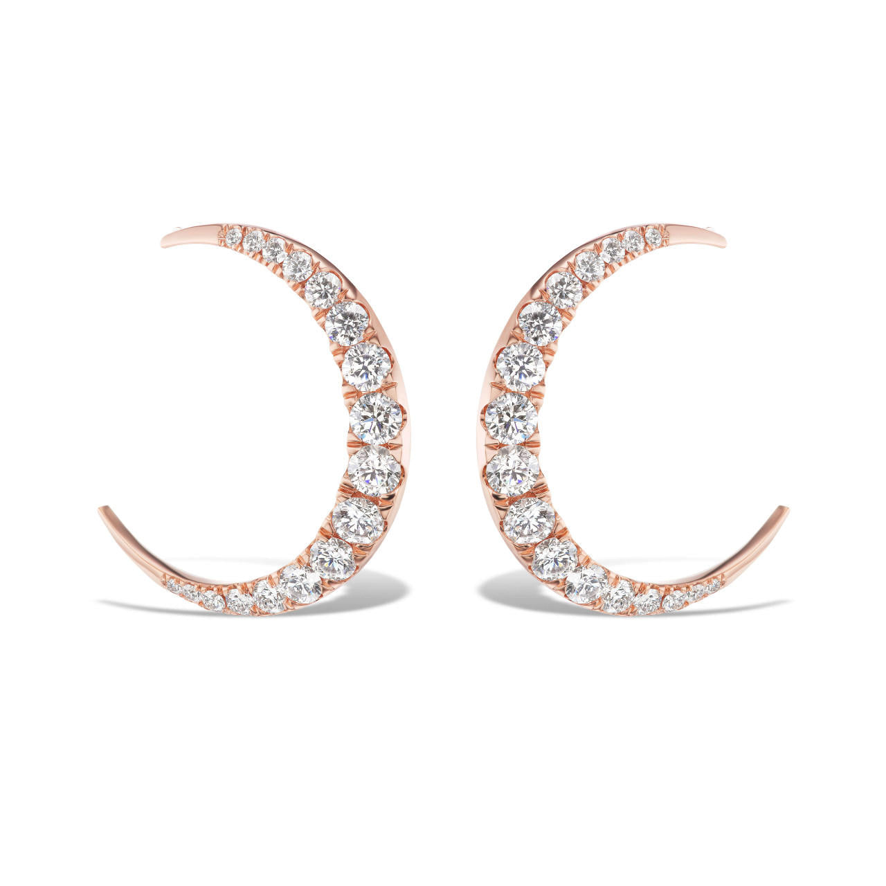 MEDIUM DIAMOND MOON HOOPS