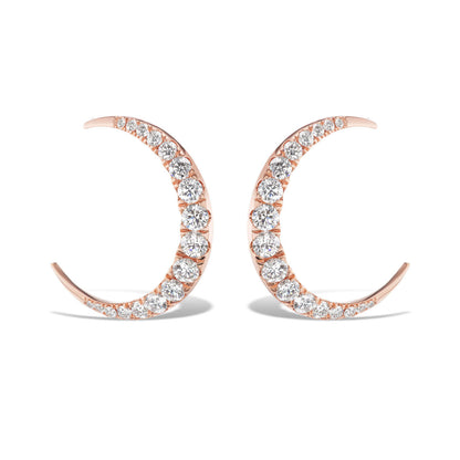 Small diamond moon hoops