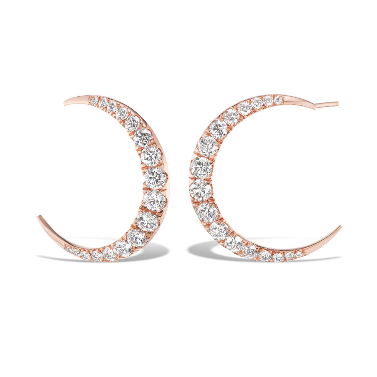 Small diamond moon hoops