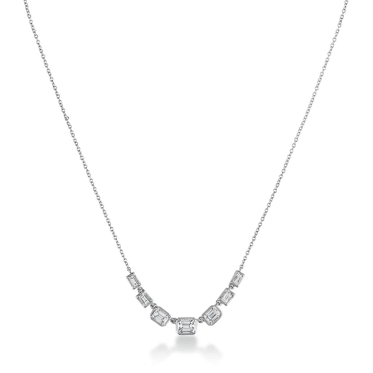 graduated diamond tennis necklace