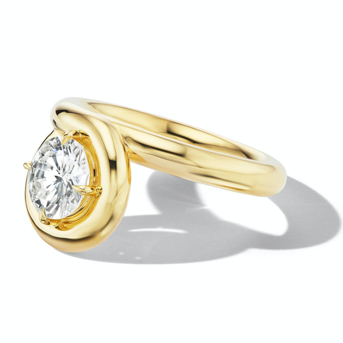Engagement Rings Loop Endless Loop Engagement Ring | Loop Diamond Ring | Gold Halo