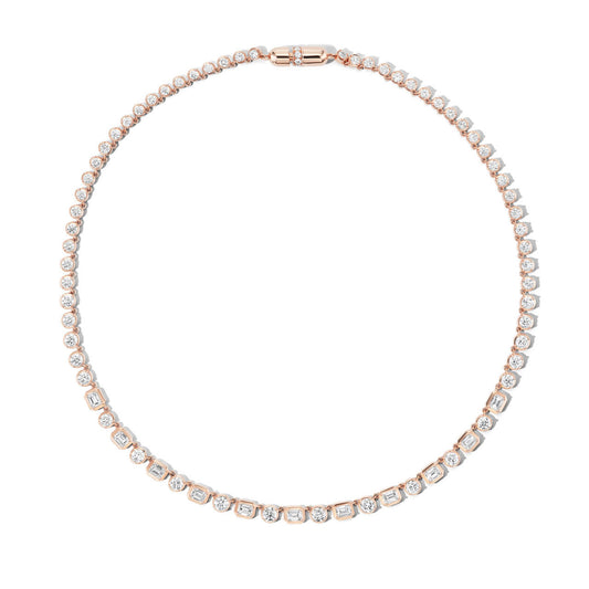 DIAMOND PARTY NECKLACE WITH CAPSULE CLASP IN 18K ROSE GOLD