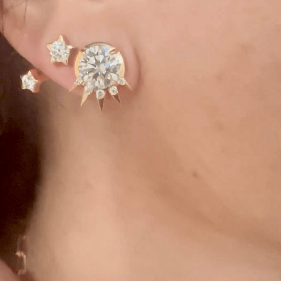 Unique Diamond Stud Earring with Spikes | Lindsey Scoggins